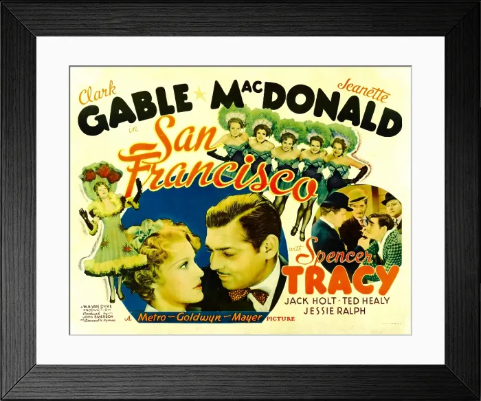 Framed Print : SAN FRANCISCO, from left: Jeanette MacDonald, Clark Gable, 1936 Framed Print : SAN FRANCISCO, from left: Jeanette MacDonald, Clark Gable, 1936