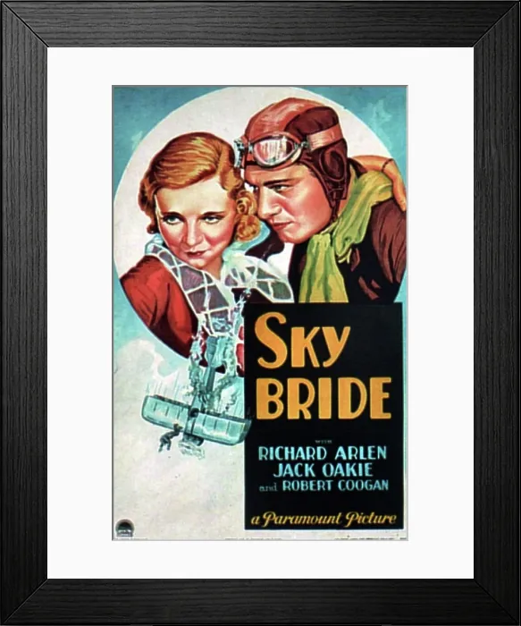 Framed Print : SKY BRIDE, US poster art, from left: Virginia Bruce, Richard Arlen, 1932 Framed Print : SKY BRIDE, US poster art, from left: Virginia Bruce, Richard Arlen, 1932