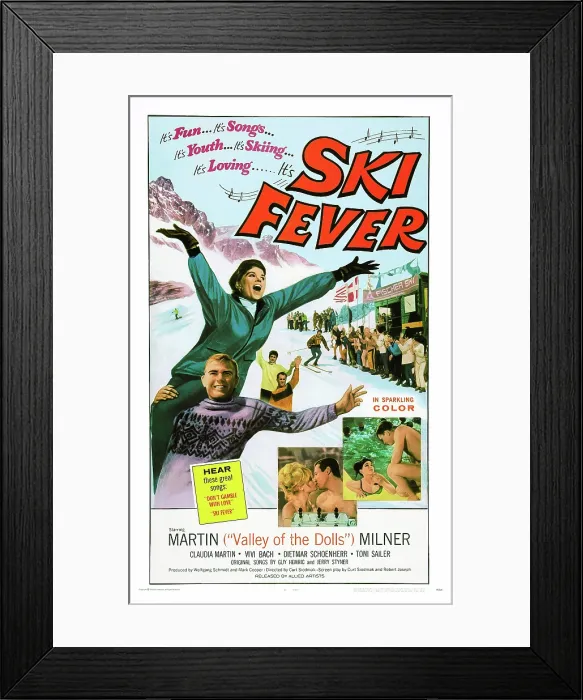 Framed Print : SKI FEVER, US poster art, from top: Claudia Martin, Martin Milner, 1966 Framed Print : SKI FEVER, US poster art, from top: Claudia Martin, Martin Milner, 1966