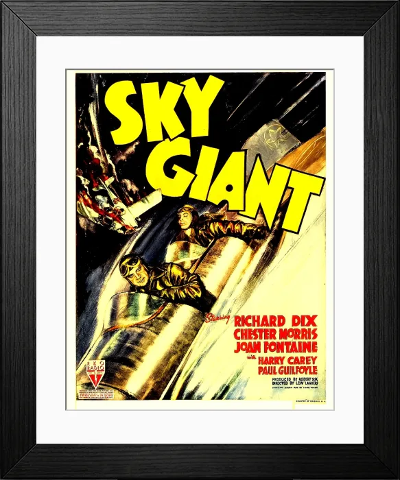 Framed Print : SKY GIANT, front: Richard Dix, rear: Chester Morris on window card, 1938