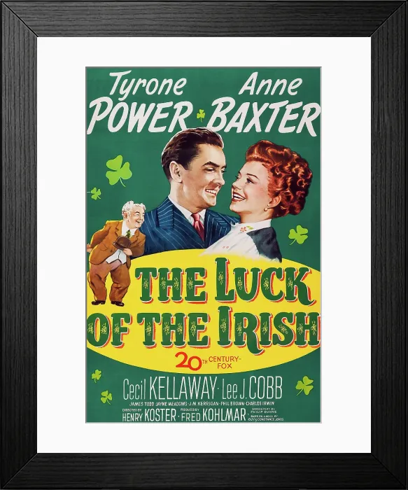 Framed Print : THE LUCK OF THE IRISH, US poster art, Cecil Kellaway, Tyrone Power, Anne Baxter, 1948, 20th Century Fox, TM & Copyright  /  Courtesy: Everett Collection