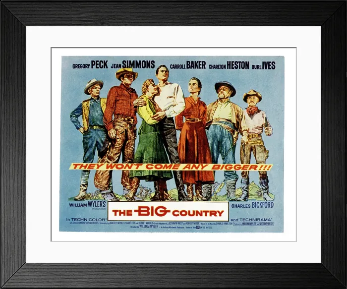 Framed Print : THE BIG COUNTRY, Charles Bickford, Charlton Heston, Carroll Baker, Gregory Peck, Jean Simmons, Burl Ives, Chuck Connors, 1958