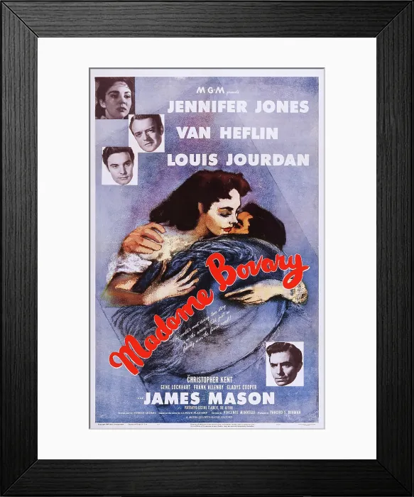 Framed Print : MADAME BOVARY, US poster art, Jennifer Jones, Van Heflin, Louis Jourdan, James Mason, 1949