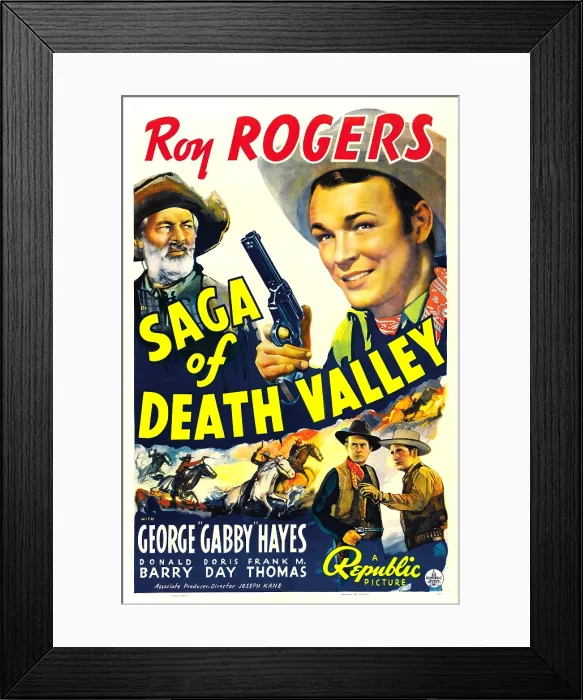 Framed Print : SAGA OF DEATH VALLEY, top from left: George Gabby Hayes, Roy Rogers, 1939 Framed Print : SAGA OF DEATH VALLEY, top from left: George Gabby Hayes, Roy Rogers, 1939