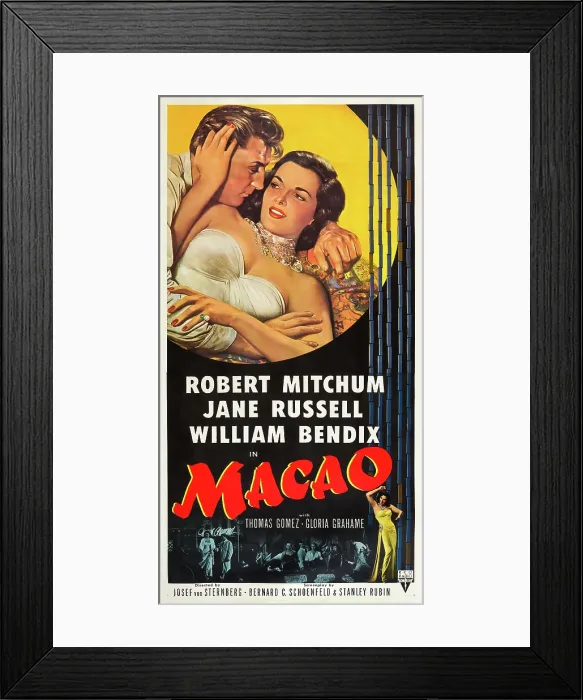 Framed Print : MACAO, Robert Mitchum, Jane Russell, 1952