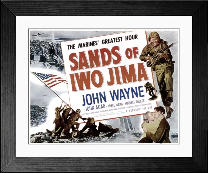 Framed Print : SANDS OF IWO JIMA, top right: John Wayne, 1949 Framed Print : SANDS OF IWO JIMA, top right: John Wayne, 1949