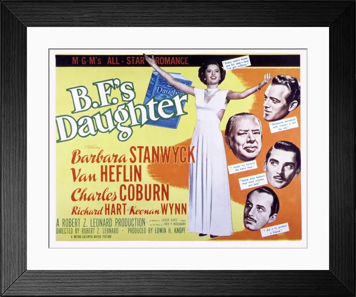 Framed Print : B.F.'s DAUGHTER, Barbara Stanwyck, Van Heflin, Charles Coburn, Richard Hart, Keenan Wynn, 1948