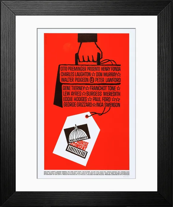Framed Print : ADVISE AND CONSENT, (aka ADVISE & CONSENT), US poster art, 1962