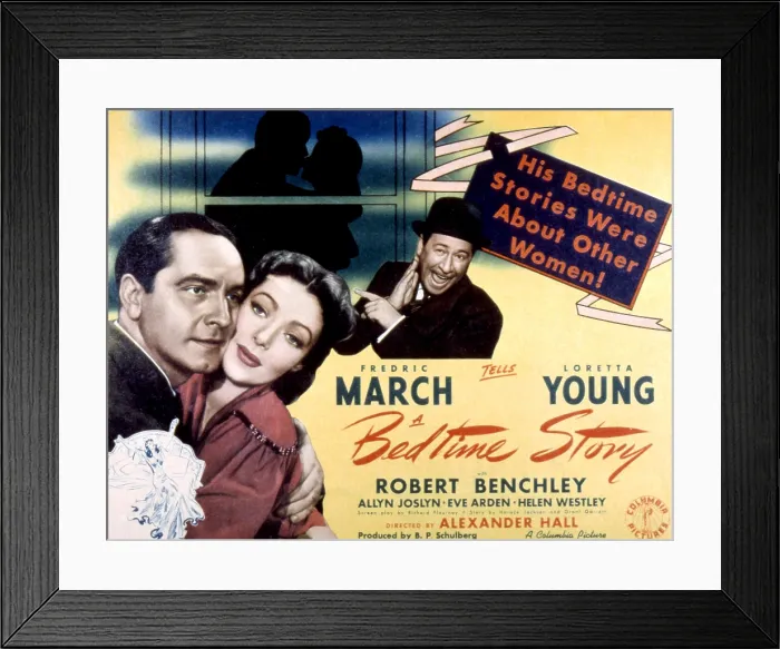 Framed Print : BEDTIME STORY, Fredric March, Loretta Young, Robert Benchley, 1941