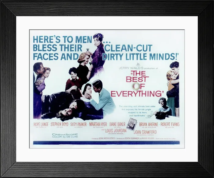 Framed Print : THE BEST OF EVERYTHING, Brian Aherne, Diane Baker, Hope Lange, Suzy Parker, Robert Evans, Stephen Boyd, Joan Crawford, 1959, TM and Copyright (c)20th Century Fox Film Corp