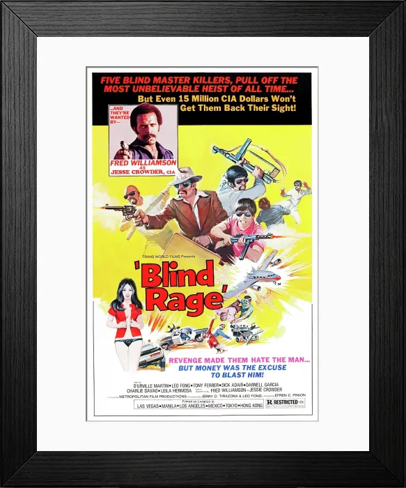 Framed Print : BLIND RAGE, U.S. poster, Fred Williamson (top), D'Urville Martin (center), 1978. Trans World Entertainment / courtesy Everett Collection