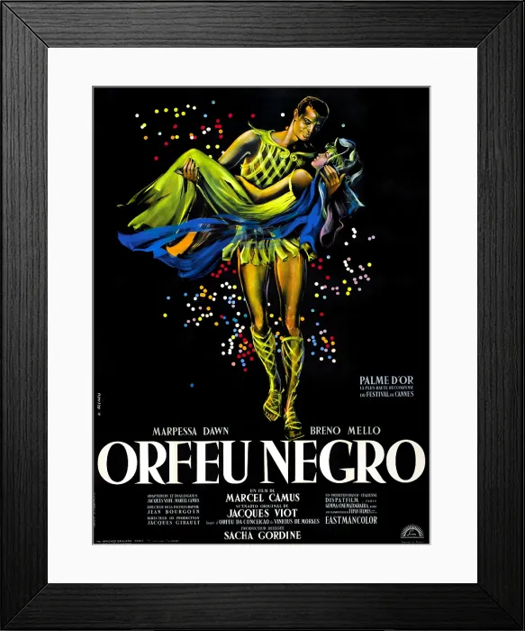Framed Print : BLACK ORPHEUS, (aka ORFEU NEGRO), French poster. 1959 Framed Print : BLACK ORPHEUS, (aka ORFEU NEGRO), French poster. 1959