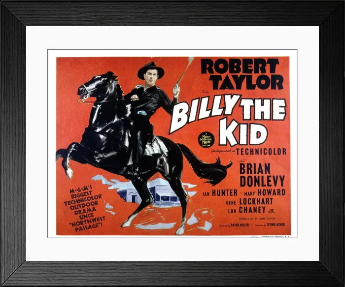 Framed Print : BILLY THE KID, Robert Taylor, 1941 Framed Print : BILLY THE KID, Robert Taylor, 1941