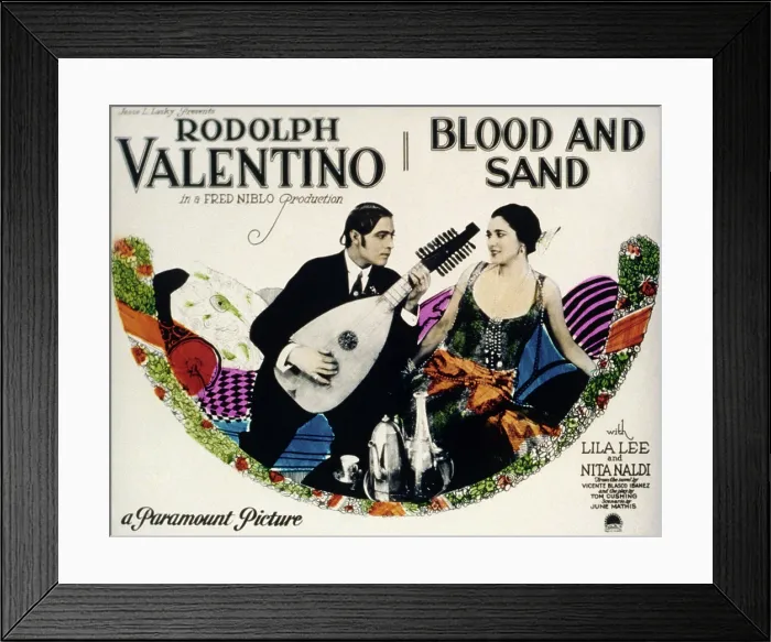 Framed Print : BLOOD AND SAND, Rudolph Valentino, Nita Naldi, 1922