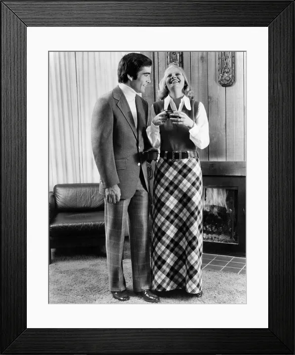 Framed Print : Models wear outfits designed by Sears exclusively for the U.S. Ski Team, circa 1974. Photo: CSU Archives / Everett Collection