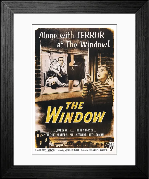 Framed Print : THE WINDOW, US poster art, back: Paul Stewart; front: Bobby Driscoll, 1949