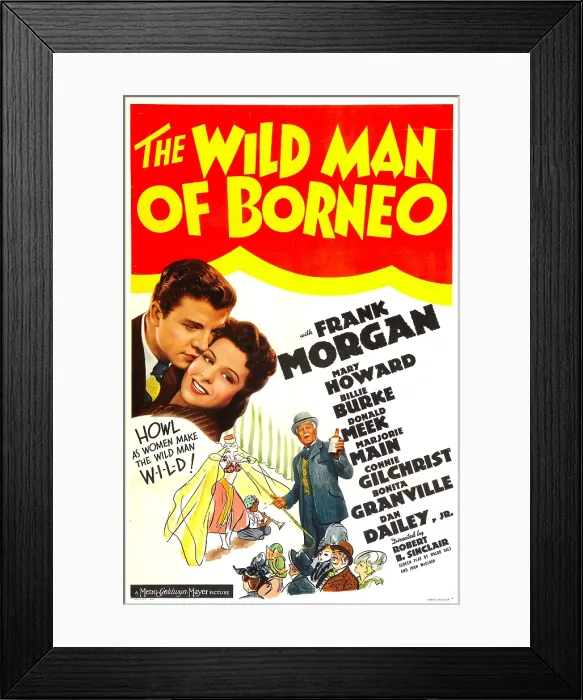 Framed Print : THE WILD MAN OF BORNEO, US poster, from left: Dan Dailey, Mary Howard, Frank Morgan, 1941