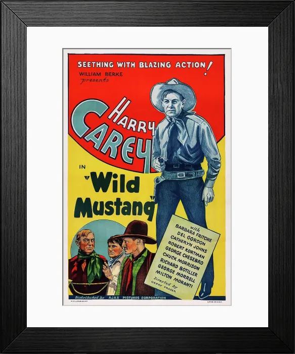 Framed Print : WILD MUSTANG, US poster art, right: Harry Carey, 1935