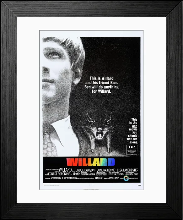 Framed Print : WILLARD, US poster art, Bruce Davidson, 1971 Framed Print : WILLARD, US poster art, Bruce Davidson, 1971