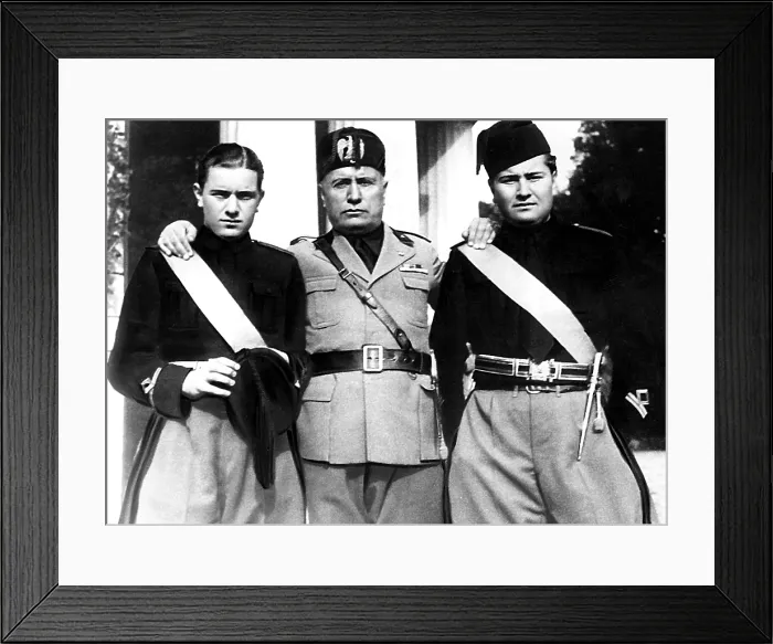 Framed Print : BENITO MUSSOLINI, with his two oldest sons, May 1, 1938. Courtesy: CSU Archives / Everett Collection Framed Print : BENITO MUSSOLINI, with his two oldest sons, May 1, 1938. Courtesy: CSU Archives / Everett Collection