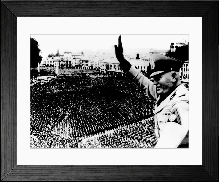 Framed Print : BENITO MUSSOLINI, addressing a crowd in Padua Italy, July, 1943. Courtesy: CSU Archives / Everett Collection Framed Print : BENITO MUSSOLINI, addressing a crowd in Padua Italy, July, 1943. Courtesy: CSU Archives / Everett Collection