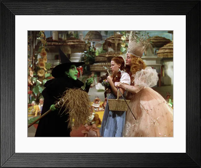 Framed Print : THE WIZARD OF OZ, from left: Margaret Hamilton, Judy Garland, Billie Burke, 1939