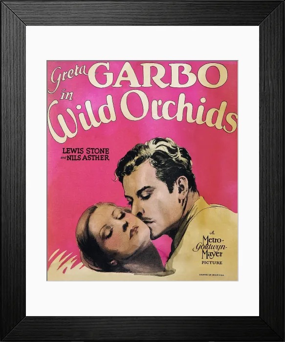 Framed Print : WILD ORCHIDS, from left, Greta Garbo, Nils Asther, on window card, 1929 Framed Print : WILD ORCHIDS, from left, Greta Garbo, Nils Asther, on window card, 1929