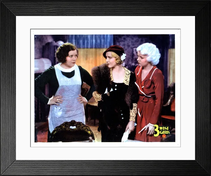 Framed Print : THREE WISE GIRLS, from left, Marie Prevost, Mae Clarke, Jean Harlow, 1932