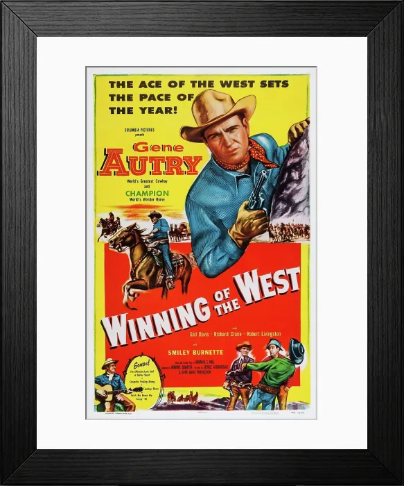 Framed Print : WINNING OF THE WEST, US poster, Gene Autry, 1953