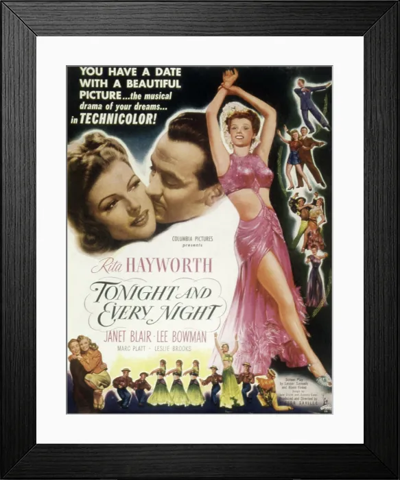 Framed Print : TONIGHT AND EVERY NIGHT, Rita Hayworth, Lee Bowman, Janet Blair, Marc Platt, 1945 Framed Print : TONIGHT AND EVERY NIGHT, Rita Hayworth, Lee Bowman, Janet Blair, Marc Platt, 1945
