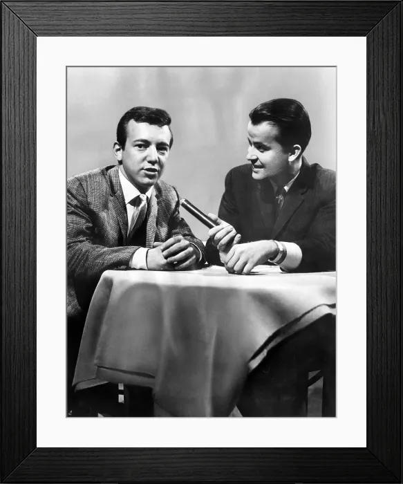 Framed Print : Bobby Darin being interviewd by Dick Clark for American Bandstand. 1950s. Courtesy CSU Archives / Everett Collection