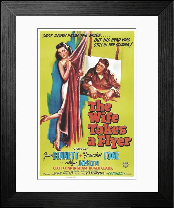Framed Print : THE WIFE TAKES A FLYER, US poster, Joan Bennett, Franchot Tone, 1942 Framed Print : THE WIFE TAKES A FLYER, US poster, Joan Bennett, Franchot Tone, 1942