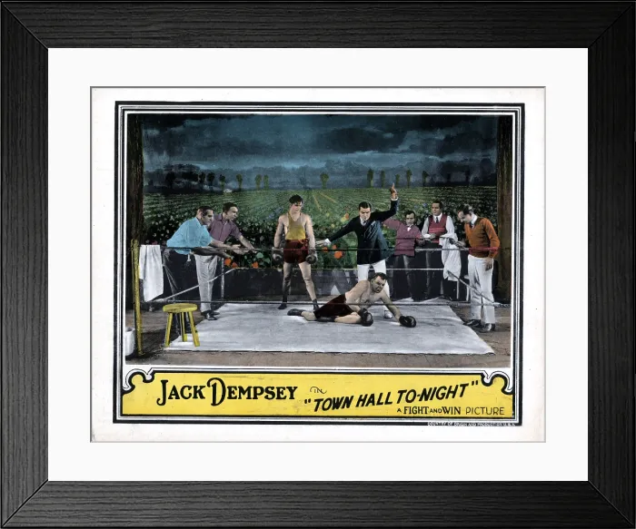 Framed Print : THE TOWN HALL TO-NIGHT, Jack Dempsey, (center), 1924