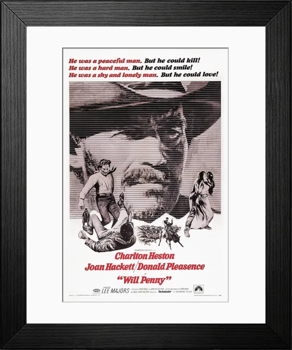 Framed Print : WILL PENNY, US poster art, Charlton Heston, 1968