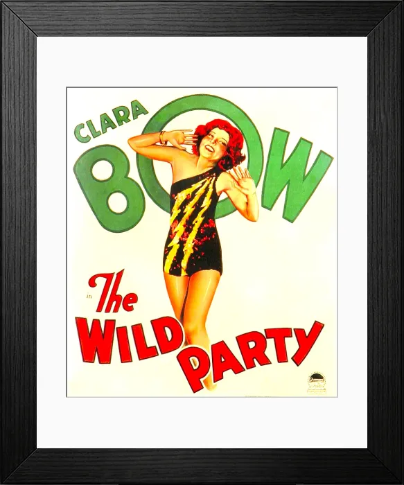 Framed Print : THE WILD PARTY, Clara Bow on window card, 1929