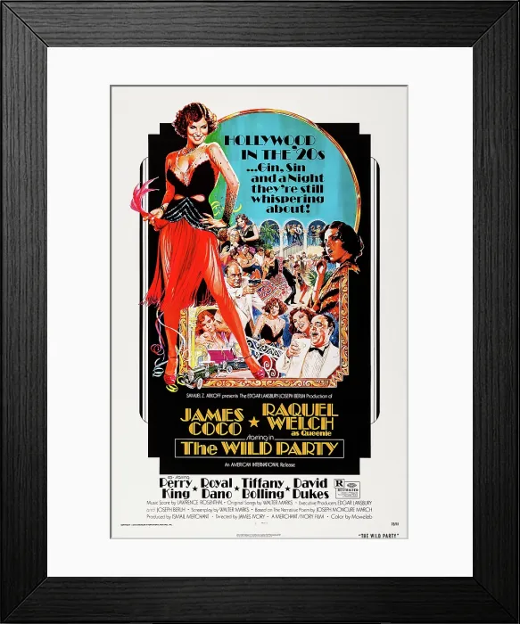 Framed Print : THE WILD PARTY, US poster art, Raquel Welch, (left), James Coco, (bottom right), 1975 Framed Print : THE WILD PARTY, US poster art, Raquel Welch, (left), James Coco, (bottom right), 1975