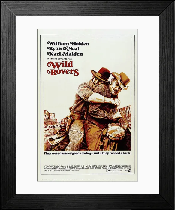 Framed Print : WILD ROVERS, US poster art, from left: Ryan O'Neal, William Holden, 1971