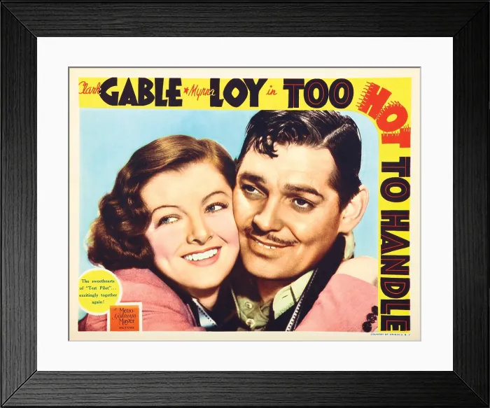 Framed Print : TOO HOT TO HANDLE, US lobbycard, from left: Myrna Loy, Clark Gable, 1938