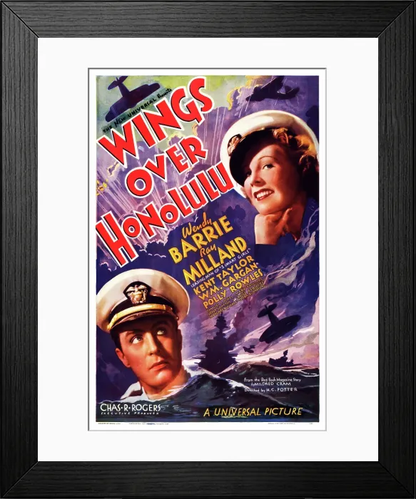 Framed Print : WINGS OVER HONOLULU, US poster art, from left: Ray Milland, Wendy Barrie, 1937 Framed Print : WINGS OVER HONOLULU, US poster art, from left: Ray Milland, Wendy Barrie, 1937