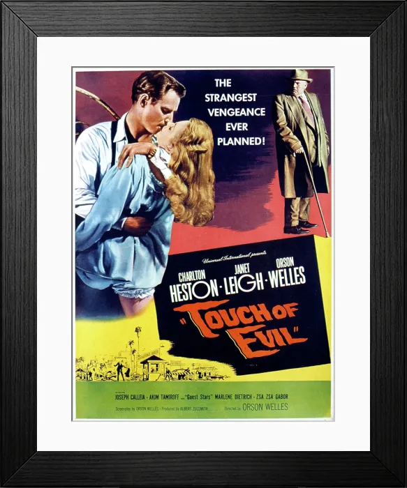 Framed Print : TOUCH OF EVIL, Charlton Heston, Janet Leigh, Orson Welles, 1958 Framed Print : TOUCH OF EVIL, Charlton Heston, Janet Leigh, Orson Welles, 1958
