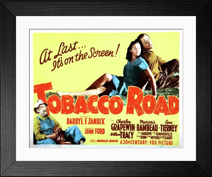 Framed Print : TOBACCO ROAD, Charley Grapewin, (aka Charles Grapewin), Gene Tierney, Ward Bond, 1941, TM and copyright 20th Century Fox Film Corp. All rights reserved / Courtesy Everett Collection