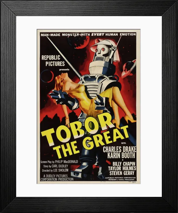 Framed Print : TOBOR THE GREAT, US poster art, 1954 Framed Print : TOBOR THE GREAT, US poster art, 1954