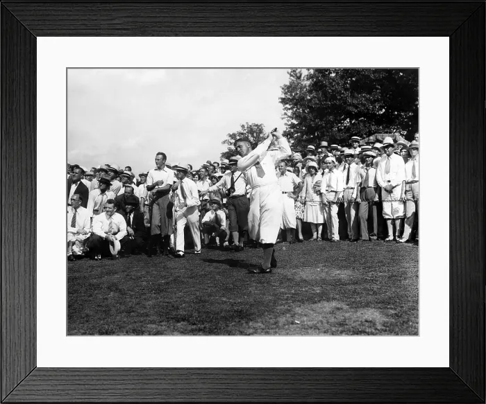 Framed Print : Golfer Bobby Jones playing an exhibiton game at the Columbia Country Club, Chevy Chase Maryland. September 1930. Courtesy: CSU Archives / Everett Collection