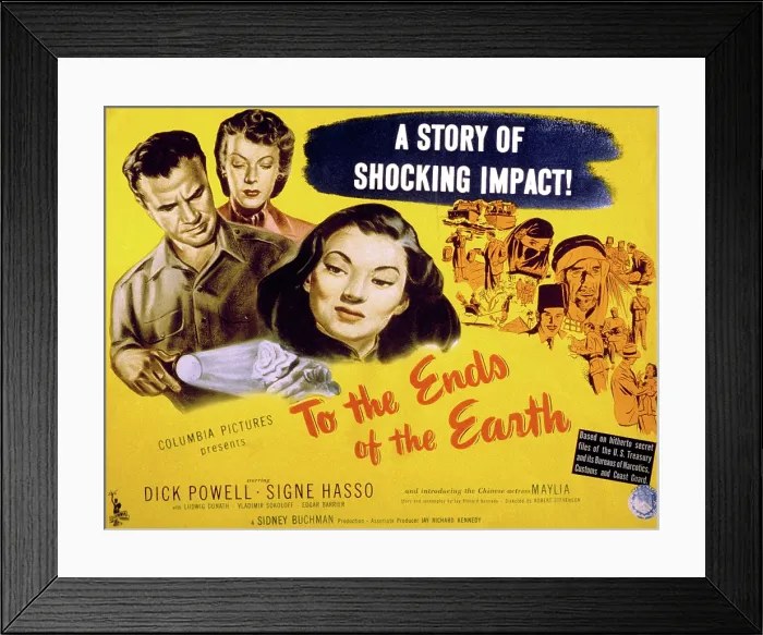 Framed Print : TO THE ENDS OF THE EARTH, Dick Powell, Signe Hasso, Maylia, 1948