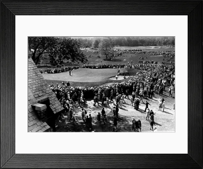 Framed Print : Bobby Jones (left, on green) winning the U.S. Open at the Winged Foot Golf Course, Mamaroneck New York, July 29, 1929. Courtesy: CSU Archives / Everett Collection