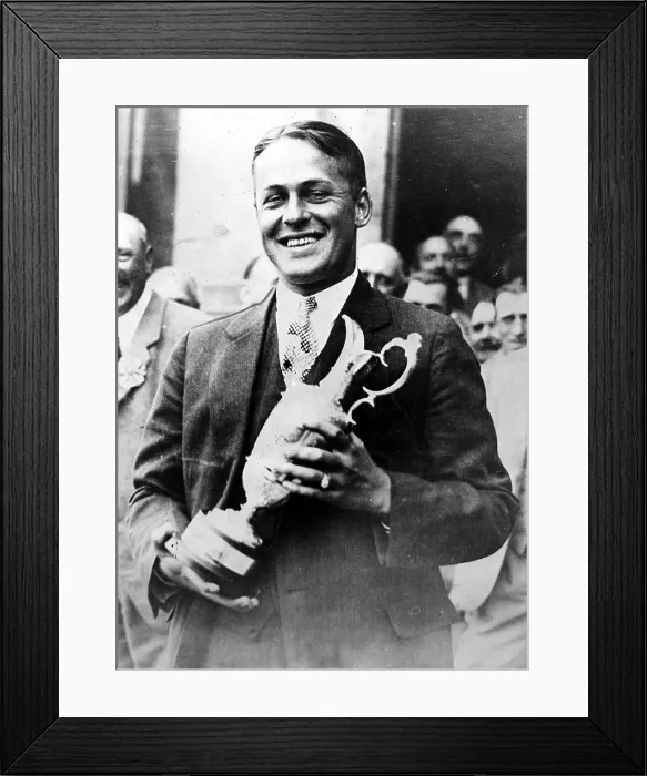 Framed Print : Bobby Jones with his championshuip cup after winning the British Open, St. Andrew's, Scotland, July 1927. Courtesy: CSU Archives / Everett Collection Framed Print : Bobby Jones with his championshuip cup after winning the British Open, St. Andrew's, Scotland, July 1927. Courtesy: CSU Archives / Everett Collection