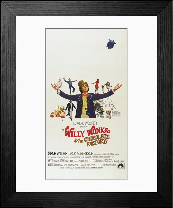 Framed Print : WILLY WONKA & THE CHOCOLATE FACTORY, (aka WILLY WONKA AND THE CHOCOLATE FACTORY), Gene Wilder, (center), 1971 Framed Print : WILLY WONKA & THE CHOCOLATE FACTORY, (aka WILLY WONKA AND THE CHOCOLATE FACTORY), Gene Wilder, (center), 1971