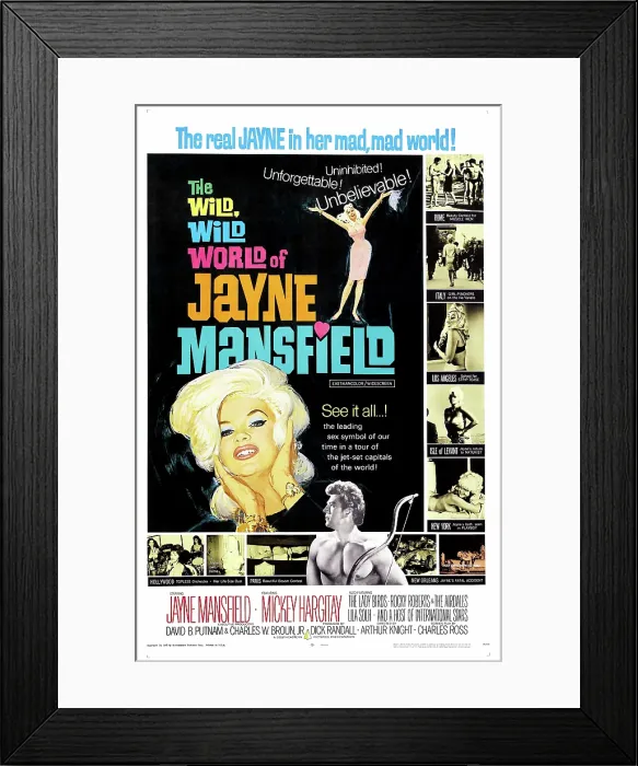 Framed Print : THE WILD, WILD WORLD OF JAYNE MANSFIELD, US poster, Jayne Mansfield, 1968 Framed Print : THE WILD, WILD WORLD OF JAYNE MANSFIELD, US poster, Jayne Mansfield, 1968