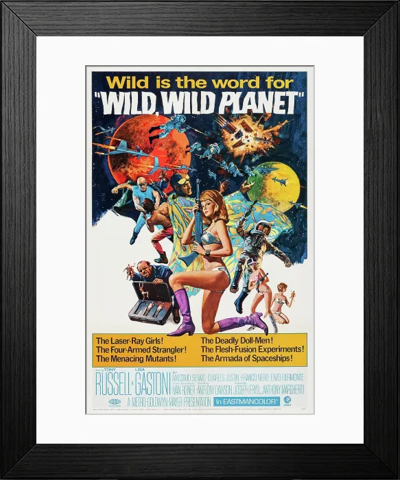 Framed Print : WILD, WILD PLANET, (aka I CRIMINALI DELLA GALASSIA), US poster art, center from left: Tony Russell, Lisa Gastoni, 1965 Framed Print : WILD, WILD PLANET, (aka I CRIMINALI DELLA GALASSIA), US poster art, center from left: Tony Russell, Lisa Gastoni, 1965