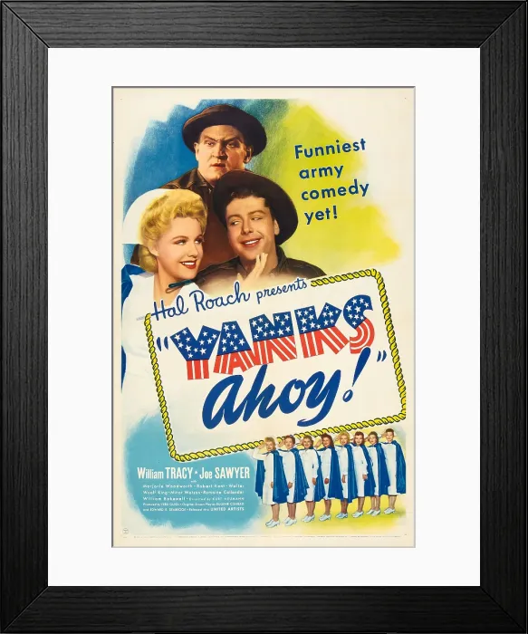 Framed Print : YANKS AHOY, US poster, from top: Joe Sawyer, Marjorie Woodworth, William Tracy, 1943